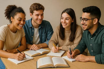 Group Studying Arouind Table